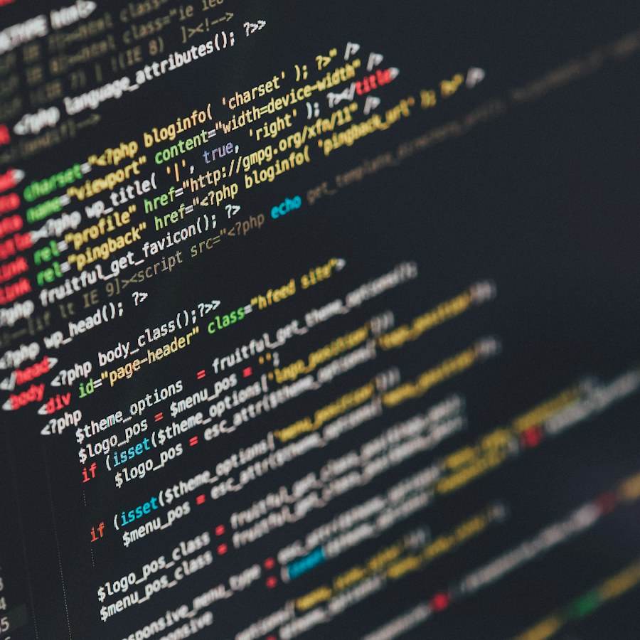 Quellcode auf einem Monitor